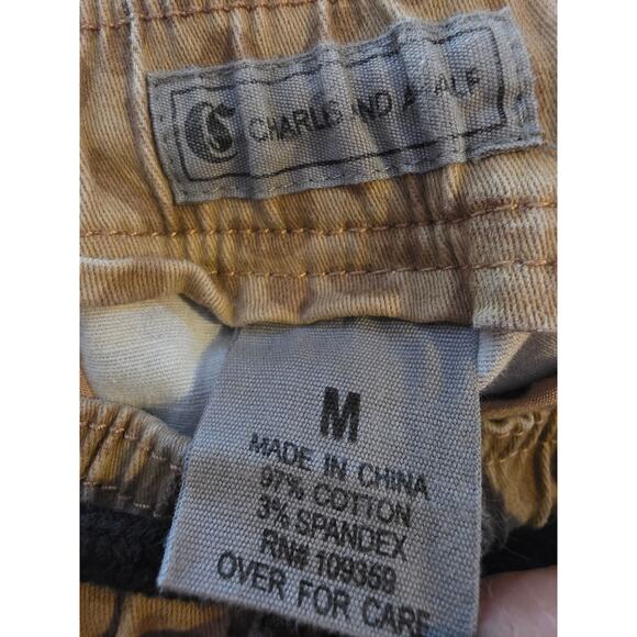 Charles And A Half Joggers M Mens Tan Animal Print Elastic Waist Pull On Tie - Picture 5 of 5